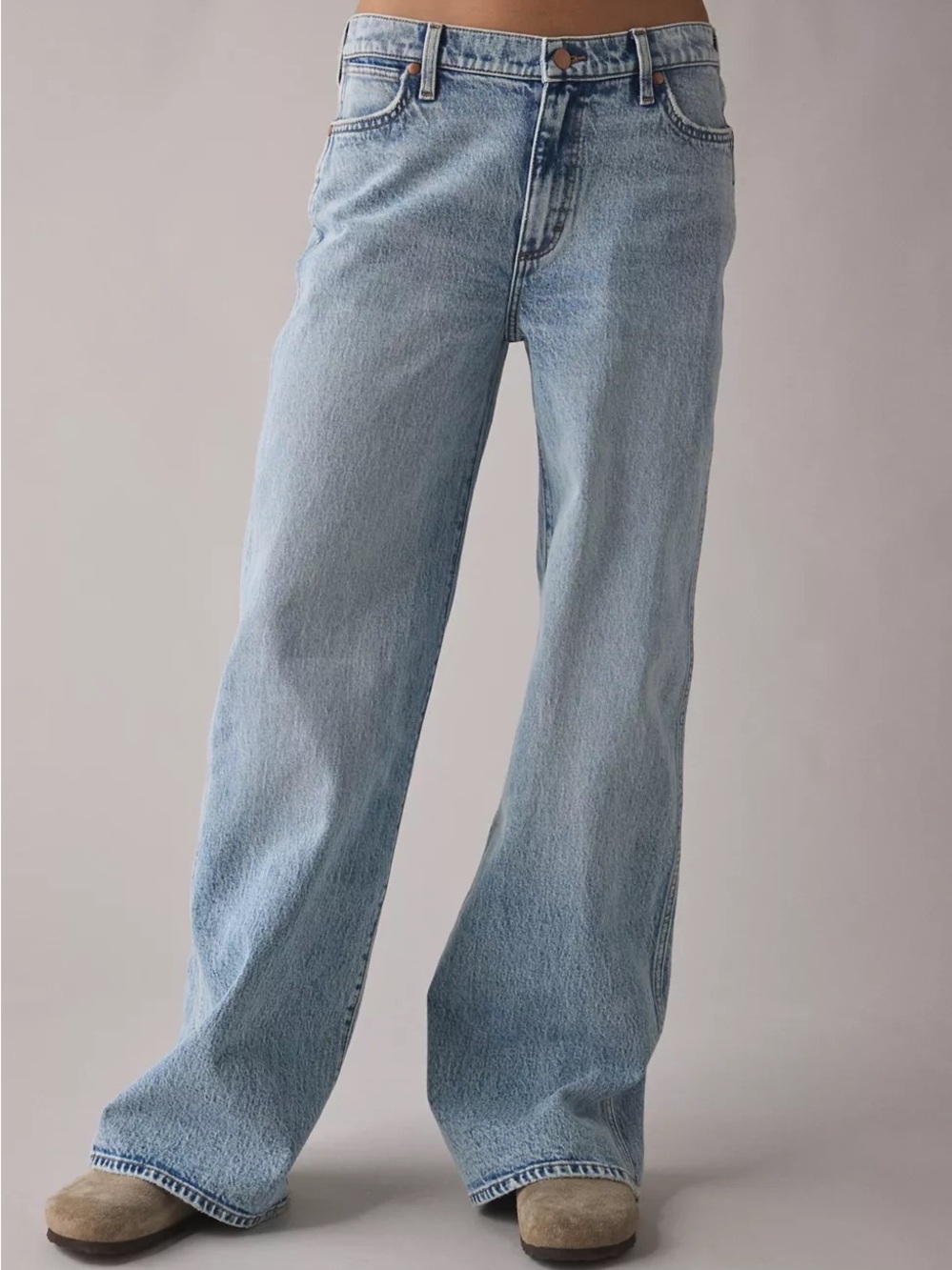 NEW Wrangler Low Rise Baggy Jeans Women 27 Light Wash Wide Leg Skater Y2K Denim - Picture 7 of 15